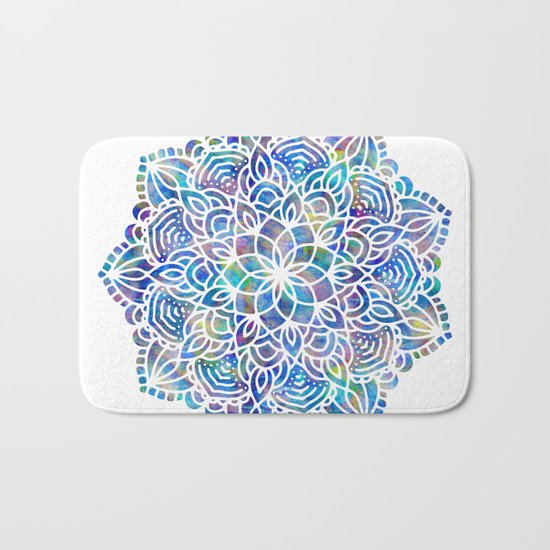 Mandala Little Mermaid Ocean Blue Bath Mat