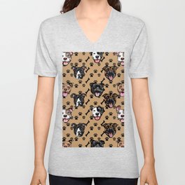 All over dog pattern 10 V Neck T Shirt