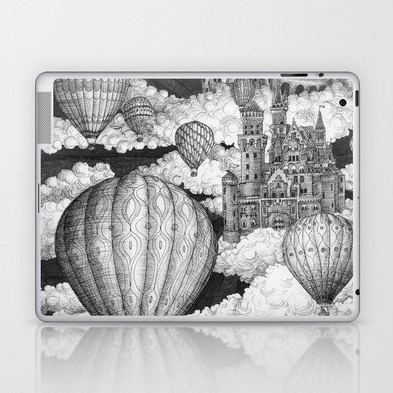 Journey to the Cloud Kingdom - Ink Drawing Laptop & iPad Skin