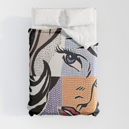 Lichtenstein's Girl Duvet Cover