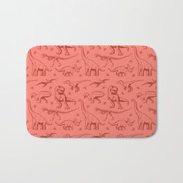 Dinosaur pattern in Salmon Color Background, Gift for T Rex Dino lover in Shades of Salmon Bath Mat | Salmonpattern, Dinosaurskeleton, Dinosaurbones, Dinosaurart, Graphicdesign, Dinosaur, Dinosaurpattern, Trex, Salmonpalette, Salmonsolidcolor 