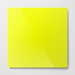 Neon Yellow Simple Modern Color Collection Metal Print