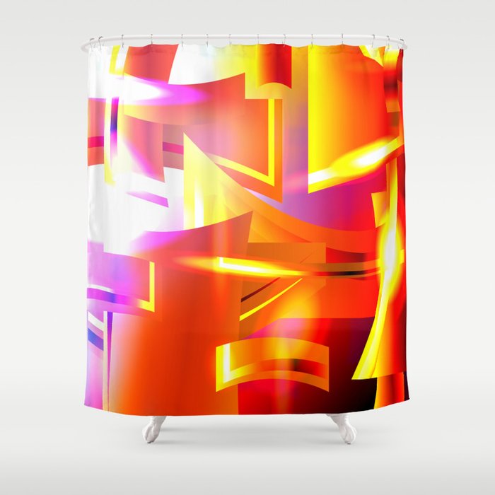 Golden Angelic Armor Geometric Abstract Digital Art 08 Shower