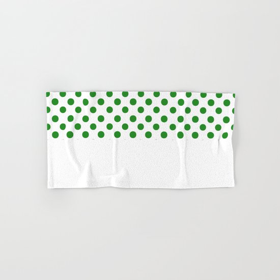 Polka Dots (Forest Green/White) Hand & Bath Towel