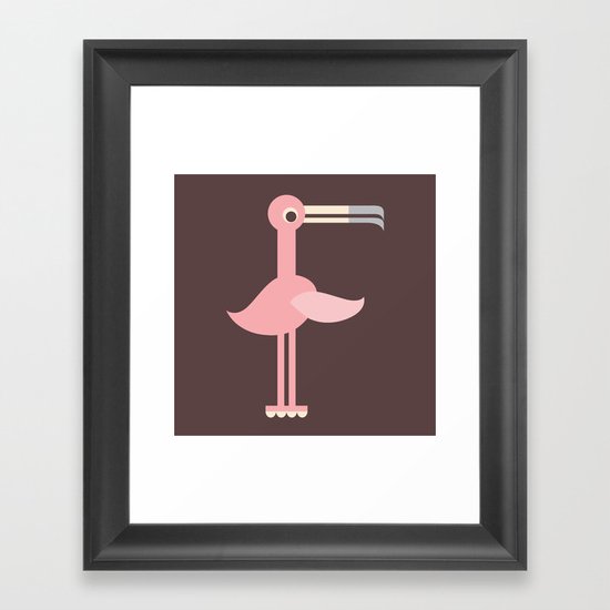 Letter F // Animal Alphabet // Flamingo Monogram Framed Art Print