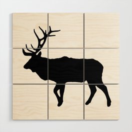 Graphic Silhouette Elk 02 Wood Wall Art
