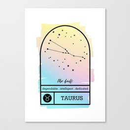 Taurus Zodiac | Pastel Gradient Canvas Print