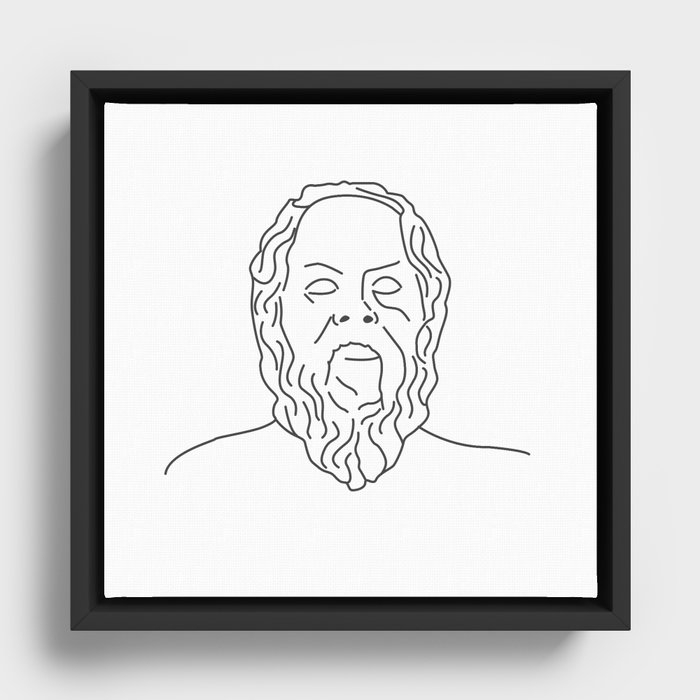 Bust of Socrates the Greek philosopher from Athens city one of the founders of Western philosophy	 Framed Canvas