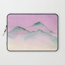 Green Top Mountain Range With Pink Sky Laptop Sleeve