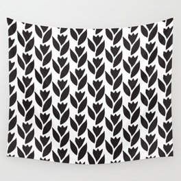 Black and White Scandinavian Pattern Wall Tapestry