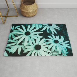 susan flower turquoise tinted aesthetic botanical art altered photography Rug