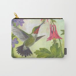 Hummingbird and Columbine Carry-All Pouch