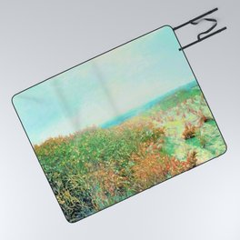 Island Beach, New Day: Soft and Bright Oil Pastel Drawing Picnic Blanket