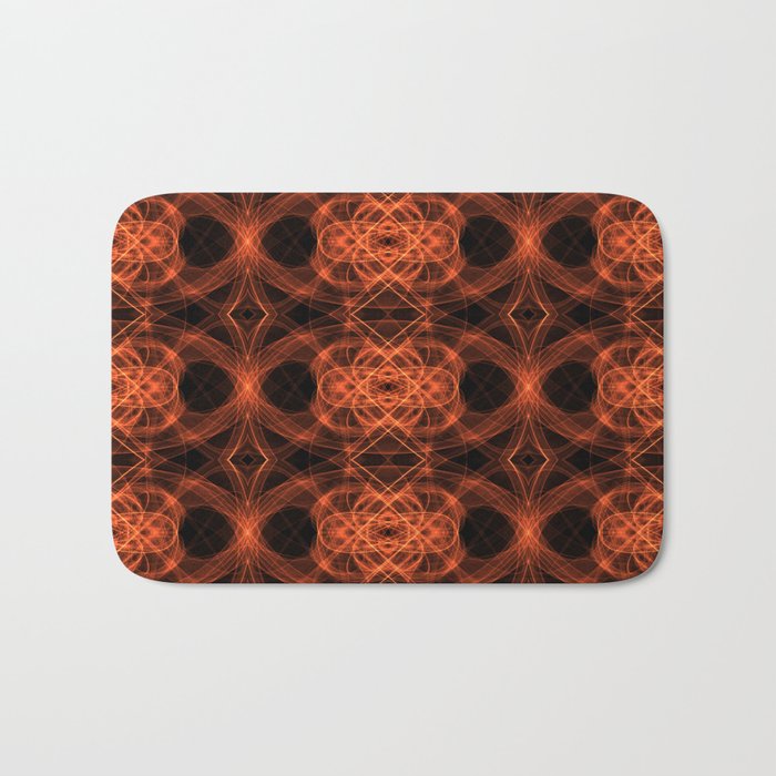 Liquid Light Series 5 ~ Orange Abstract Fractal Pattern Bath Mat