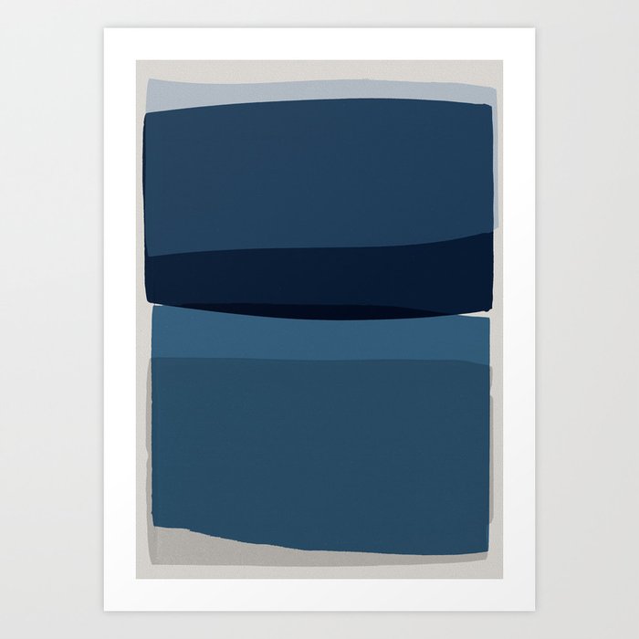 Modern Blue, Blue Painting, Blue Ombre Art Print