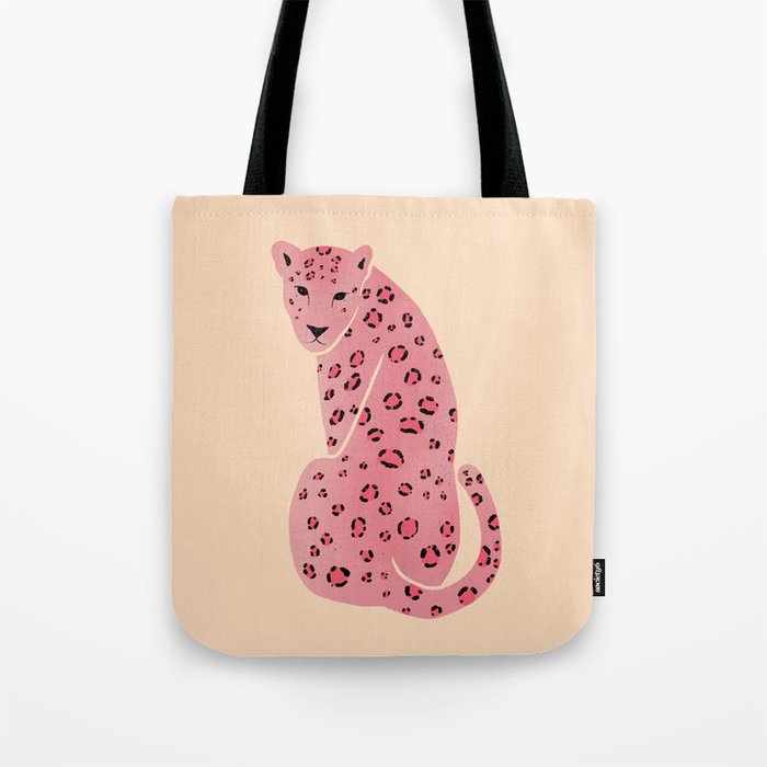 Pink Jungle Cat Knows What You Did Tote Bag