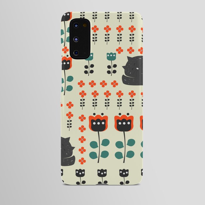 Cats napping between flowers Android Case