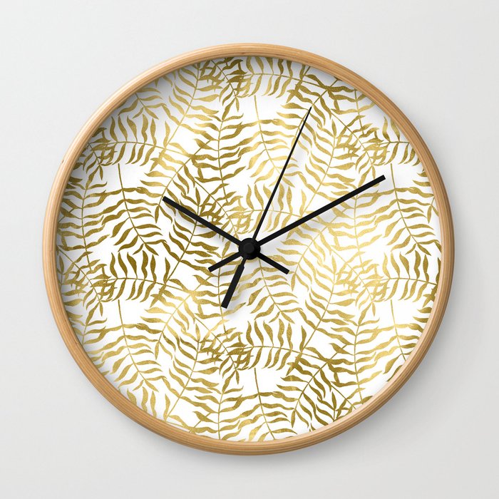 Gold Leaves 1 Wall Clock