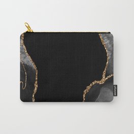 Expanse Black Agate with Gold Carry-All Pouch