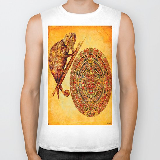 The camouflage of the Aztec chameleon Biker Tank