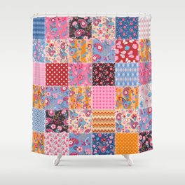 Cute seamless patchwork pattern Shower Curtain