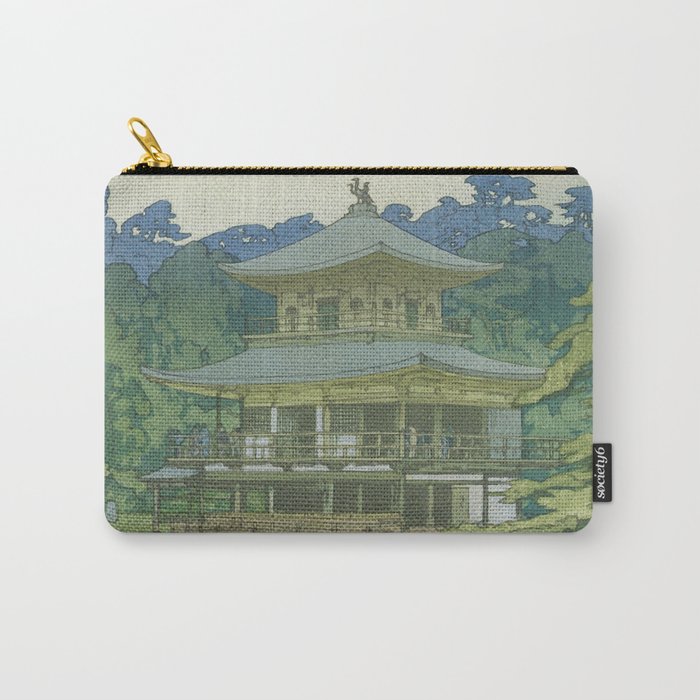 Hiroshi Yoshida, The Golden Pavilion, Kinkakuji Temple, Kyoto - Vintage Japanese Woodblock Print Art Carry-All Pouch