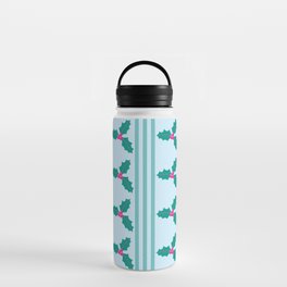 Stripes and Holly Modern Geometric Water Bottle