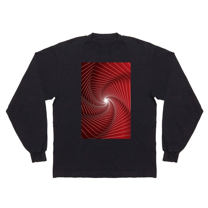 Red & White Color Psychedelic Design Long Sleeve T Shirt