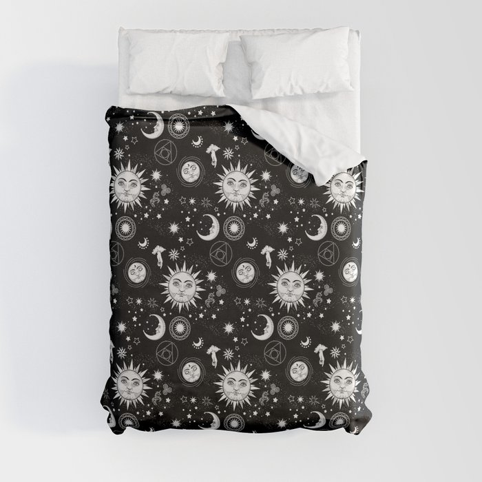 Astral Moon and Sun  Duvet Cover