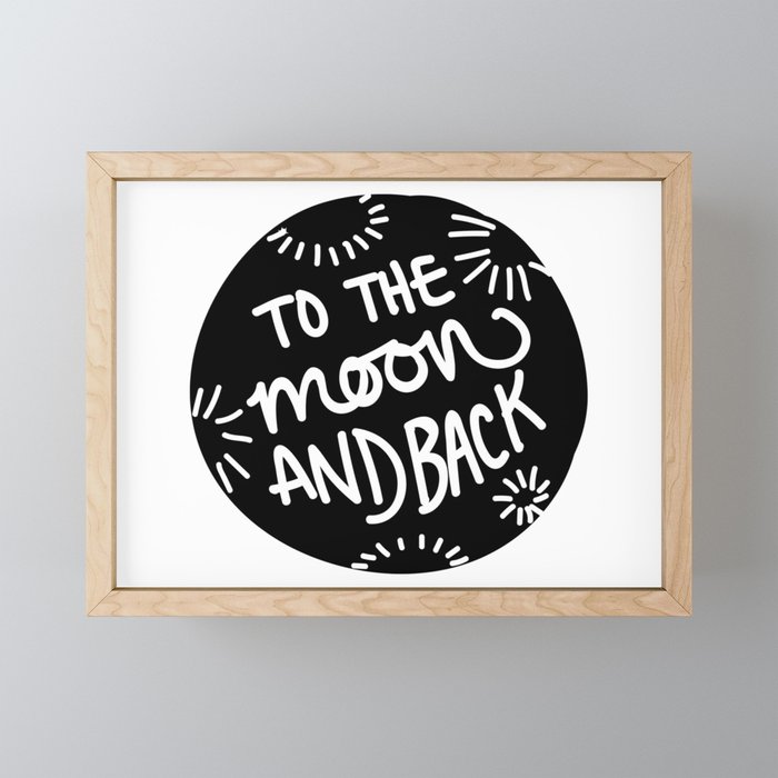 Moon & Back Framed Mini Art Print