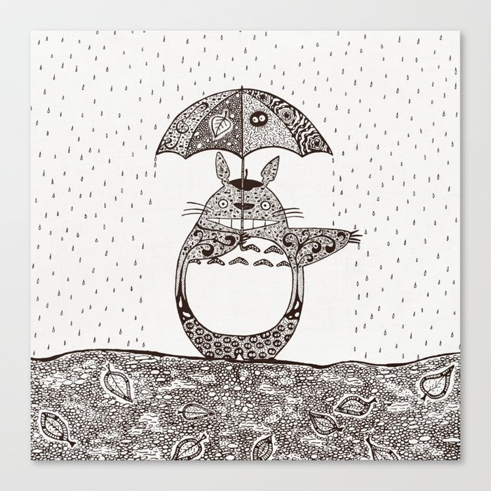 Happy Totoro Canvas Print
