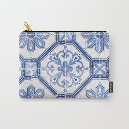 Blue Portugese Tile Pattern | Colorful Travel Photography in Portugal | Azulejos House Design Art Print Carry-All Pouch