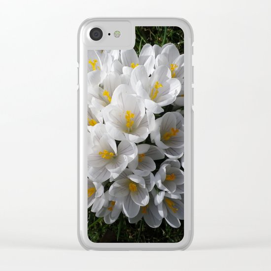 WHITE SPRING CROCUSES Clear iPhone Case
