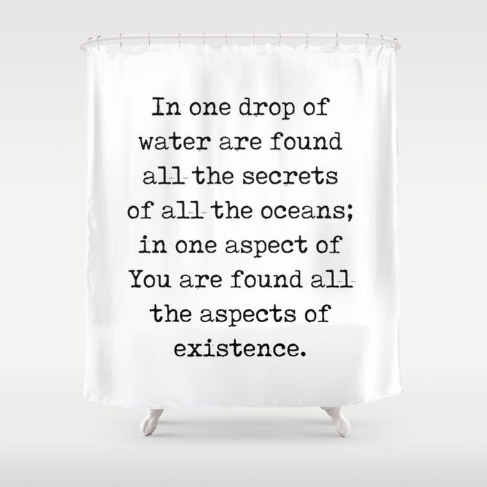 One drop of water - Kahlil Gibran Quote - Literature - Typewriter Print 1 Shower Curtain