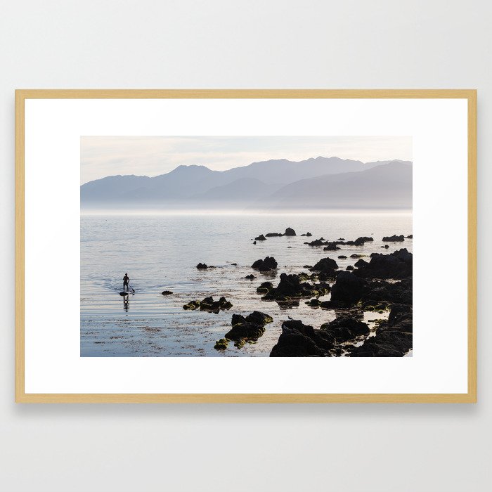 Paddleboarder - Kaikoura, NZ Framed Art Print