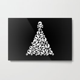 Skulls Christmas Tree Metal Print | Greetings, Scary, Digital, Abstract, Graphicdesign, Illustration, Emo, His, Hers, Festive 