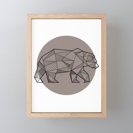 Bear - Geometric Animals Framed Mini Art Print