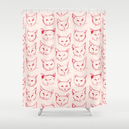Red Cat Shower Curtain