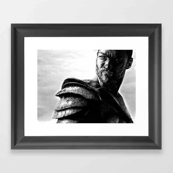 Drawing of the real Spartacus, Andy Whitfield Framed Art Print