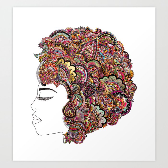 Her Hair - Les Fleur Edition Art Print