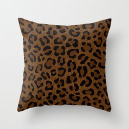Leopard Print - Dark Throw Pillow