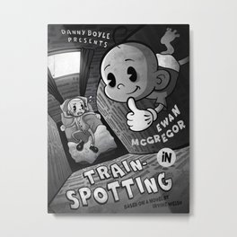 Trainspotting Metal Print | Trainspotting, 30Scartoons, Sofiyakuzmina, Vintageprint, Inkblotcartoons, Scotland, Moviefanart, Graphicdesign, Digital, Vintage 