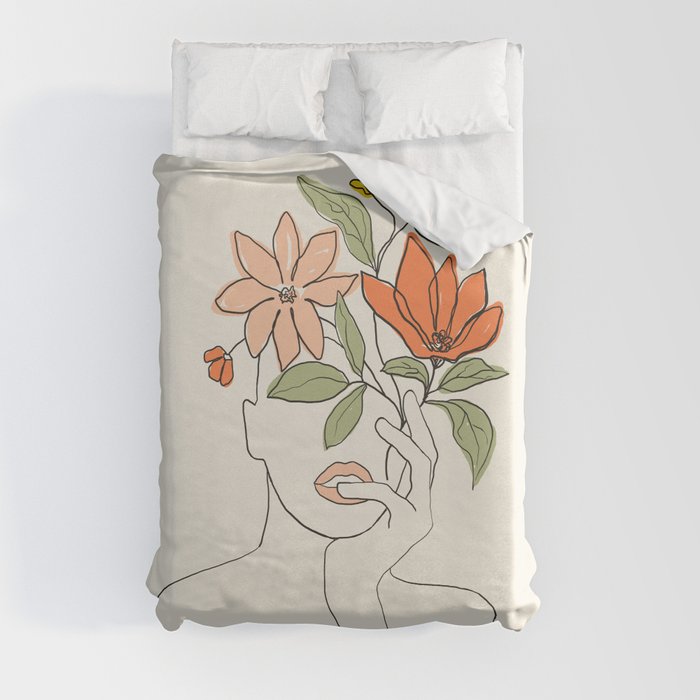 Color Blooming Line Duvet Cover