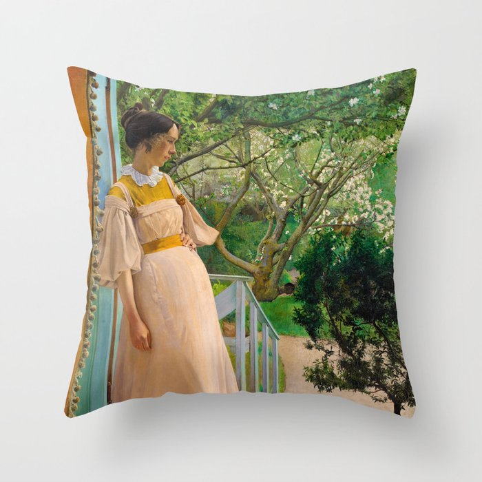 In the Garden Door, The Artist's Wife by Laurits Andersen Ring Throw Pillow
