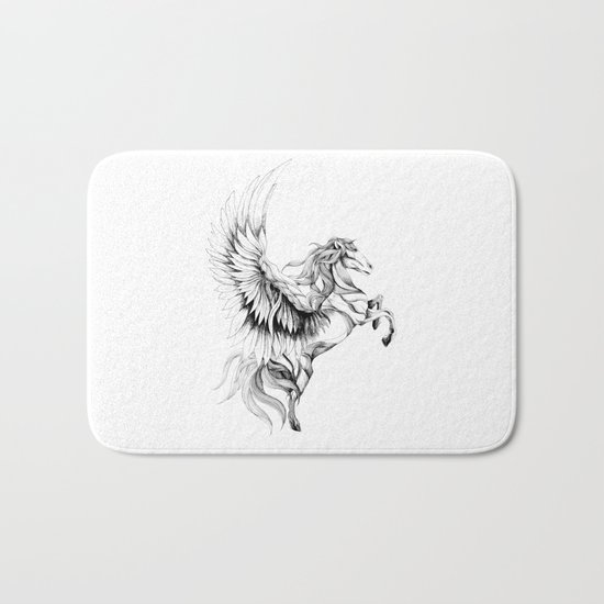 Pegasus (black stroke version for t-shirts) Bath Mat