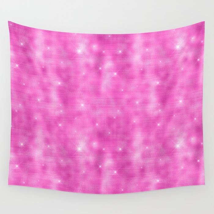 Glam Hot Pink Diamond Shimmer Glitter Wall Tapestry