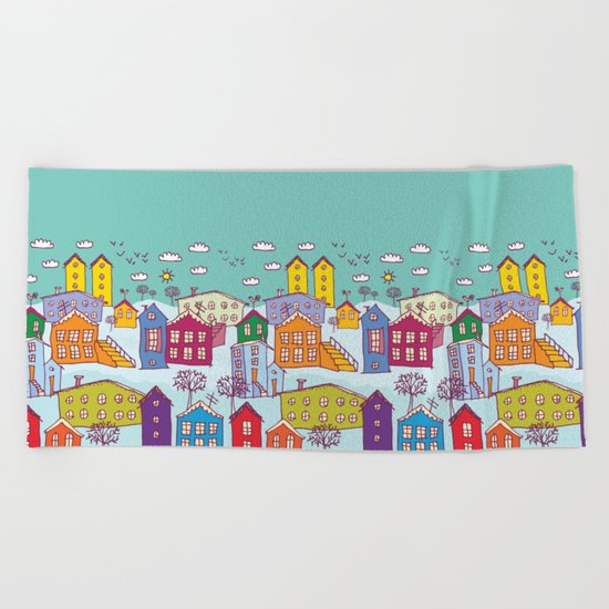 winter landscape Beach Towel