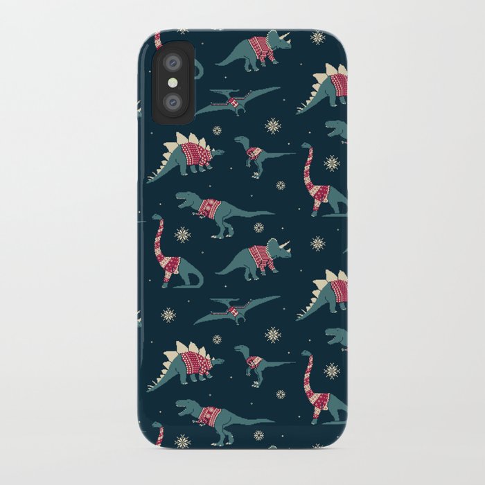 dinos in sweaters iphone case
