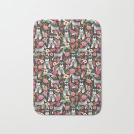 Schnauzer floral must have dog breed gifts for schnauzers owners florals Bath Mat | Pattern, Schnauzer, Graphicdesign, Dog, Pop Art, Pets, Digital, Florals, Schnauzer Floral, Schnauzers 