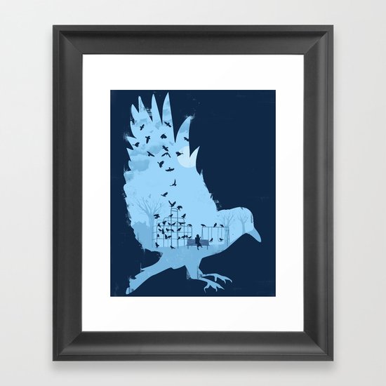 Crows on the Playground Framed Art Print